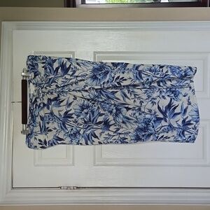 Linen pencil midid skirt